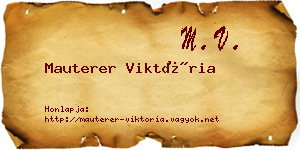 Mauterer Viktória névjegykártya